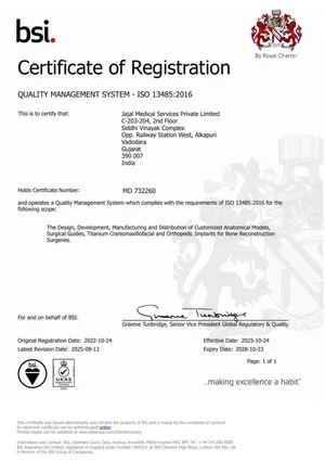 ISO 13485 certificate