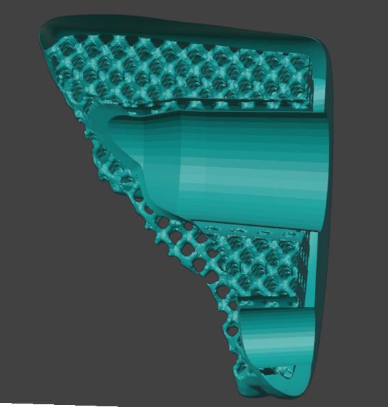 Cross section showing solid layer over porous structure